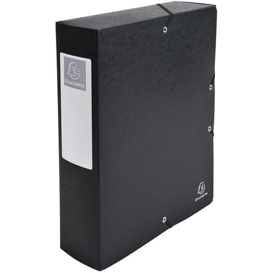 EXACOMPTA Boite de classement Exabox Dos 80mm Carte lustrée - A4 - Noir