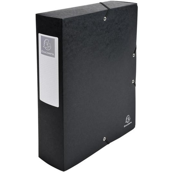 EXACOMPTA Boite de classement Exabox Dos 80mm Carte lustrée - A4 - Noir