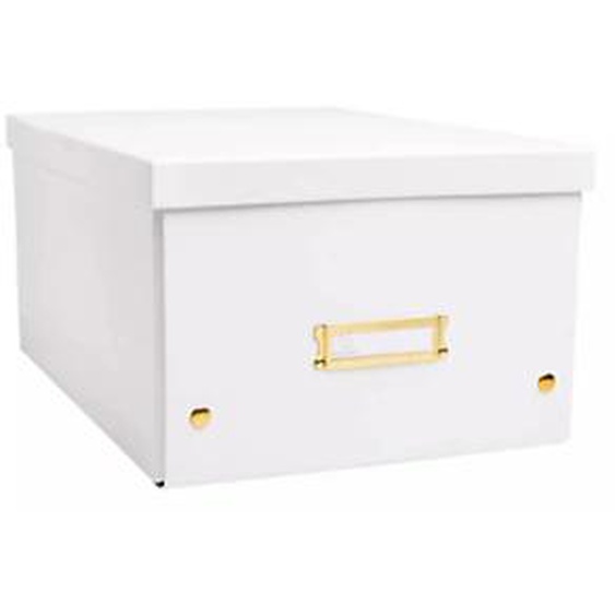 Exacompta Boîte de rangement à plat A4+ NeoDeco en carton - Blanc