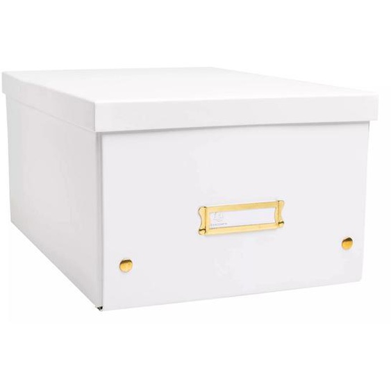 Exacompta Boîte de rangement à plat A4+ NeoDeco en carton - Blanc