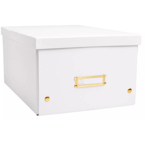 Exacompta Boîte de rangement à plat A4+ NeoDeco en carton - Blanc