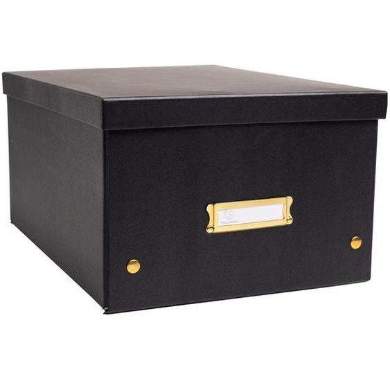 Exacompta Boîte de rangement à plat A4+ NeoDeco en carton - Noir