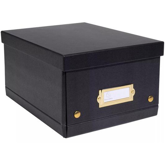 Exacompta Boîte de rangement à plat A5+ NeoDeco en carton - Noir