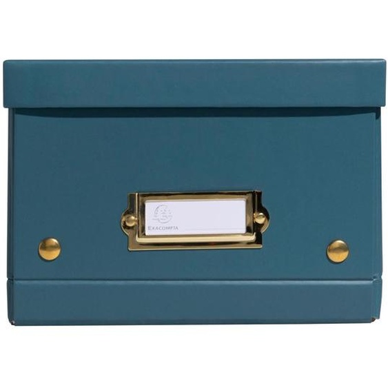 EXACOMPTA Boîte de rangement à plat carton 20x26x15cm Néo Déco - Bleu canard
