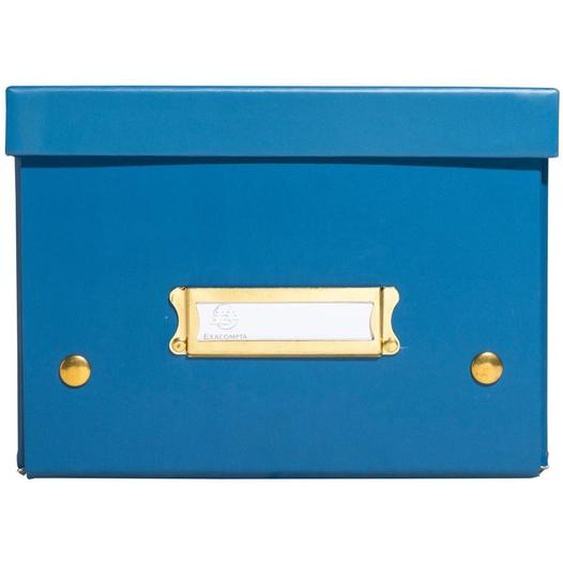 EXACOMPTA Boîte de rangement à plat carton 20x26x15cm Néo Déco - Bleu de France
