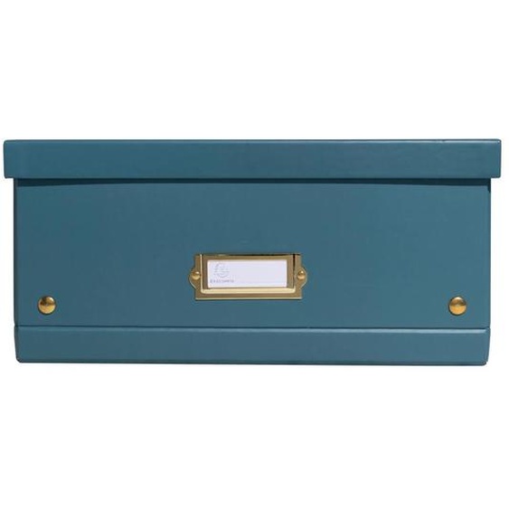 EXACOMPTA Boîte de rangement à plat carton 33x50x16cm Néo Déco - Bleu canard