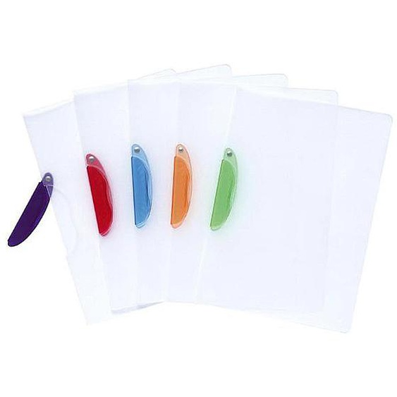 Exacompta Chemise A4 transparente en PVC, 30 feuilles, clip latéral plastique Fun Assorties - Lot de 25
