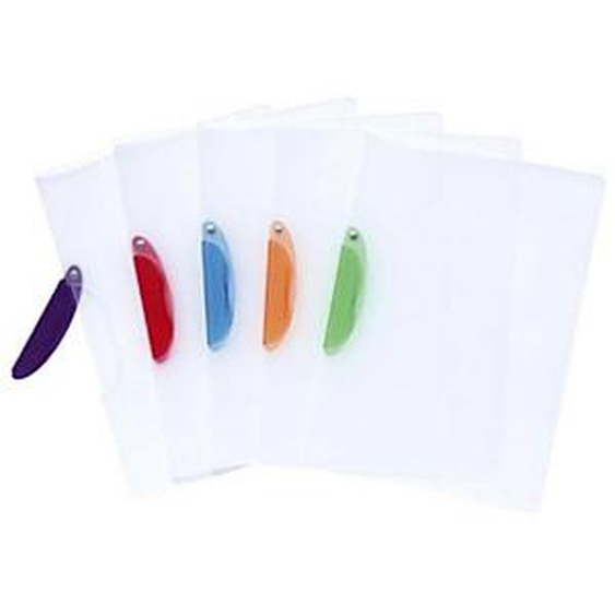 Exacompta Chemise A4 transparente en PVC, 30 feuilles, clip latéral plastique Fun Assorties - Lot de 25