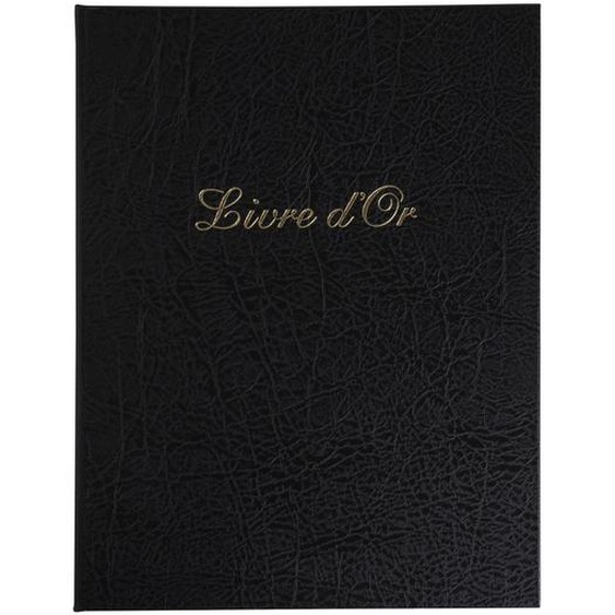 EXACOMPTA Livre dor Balacron avec titre 100 pages blanches - 27x22 cm vertical - Noir