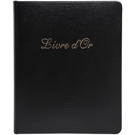EXACOMPTA Livre dor Cuir Alpille 140 pages ivoire - 26x22cm vertical - Noir
