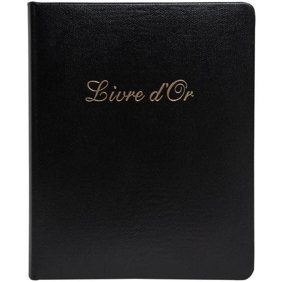 EXACOMPTA Livre dor Cuir Alpille 140 pages ivoire - 26x22cm vertical - Noir