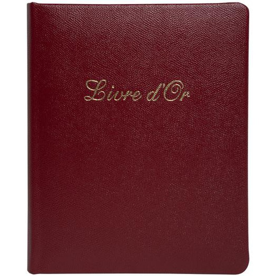 EXACOMPTA Livre dor Cuir Alpille 140 pages ivoire - 26x22cm vertical - Rouge