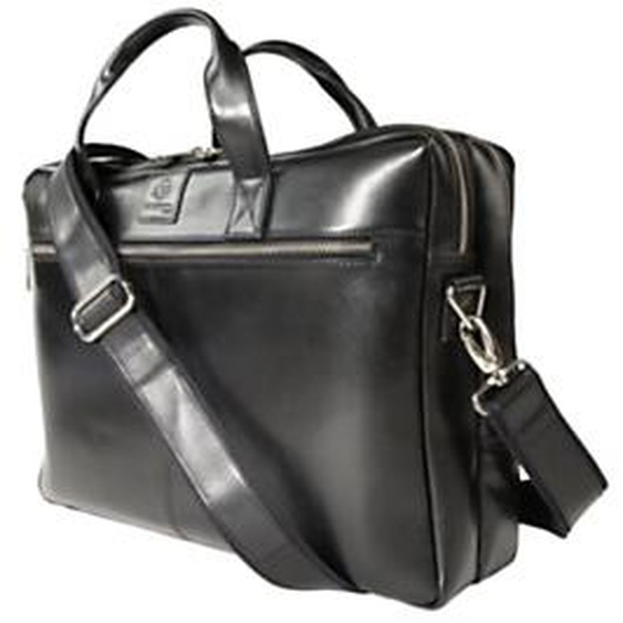 Exacompta Sacoche double compartiments Exactive cuir pour ordinateur portable 15 - Noir