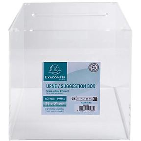 EXACOMPTA Urne transparente 21X21X21 cm - Cristal