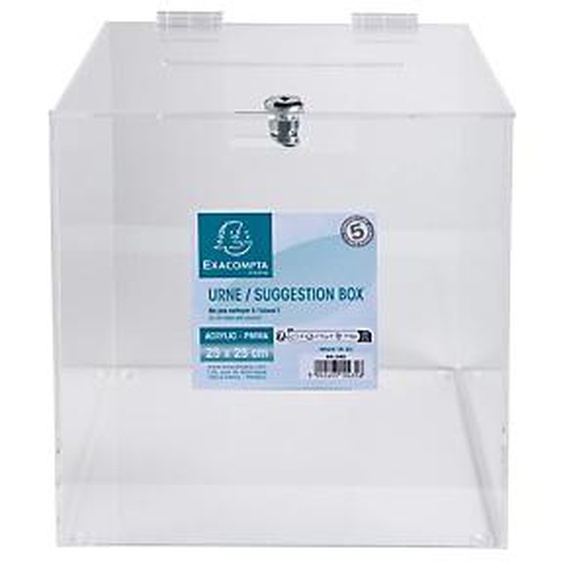 EXACOMPTA Urne transparente fermable à clé 25X25 cm - Cristal