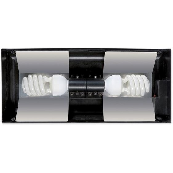 Exo Terra Compact Top, Couvercle pour terrarium, petit, pour 2 lampes, avec réflecteur, 45 x 9 x 20cm, douille E27, 1 pièce (paquet de 1), noir