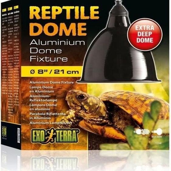 Exoterra Dome Fixture Eclairage en aluminium pour Reptile/Amphibien Taille Large 21 cm