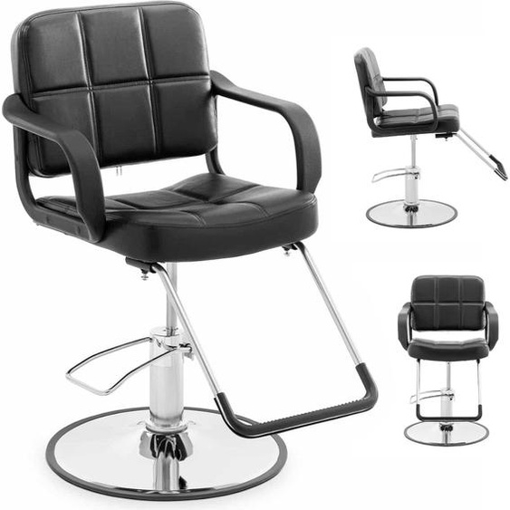 Expondo physa Fauteuil de coiffure - Repose-pieds - 50 - 64 cm - 170 kg - noir