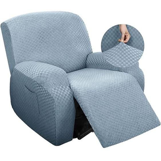 Extensible Housse Fauteuil Relax Complète Housse De Fauteuil, WOVTE 1 Places Antidérapant Couverture - Bleu Clair