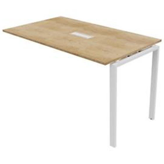 Extension de table haute réunion Visio L.180 cm x H.105 cm - Plateau Chêne Nebraska Pieds métal Blanc