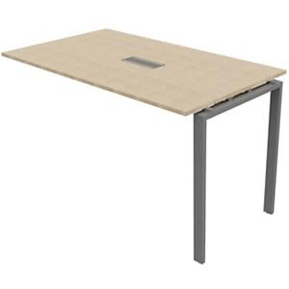 Extension de table réunion Visio L.180 cm x H.105 cm - Plateau Chêne Pieds métal Alu