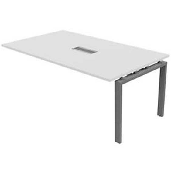 Extension de table réunion Visio L.180 cm x H.72 cm - Plateau Blanc Pieds métal Alu