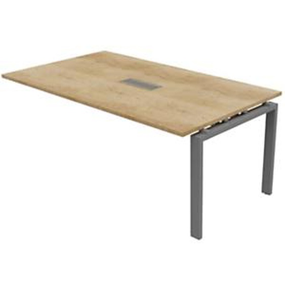 Extension de table réunion Visio L.180 cm x H.72 cm - Plateau Chêne Nebraska Pieds métal Alu