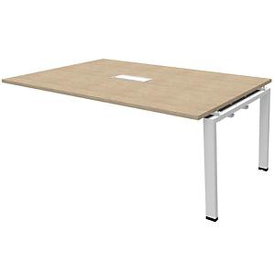 Extension de table réunion Visio L.180 cm x H.72 cm - Plateau Chêne  Pieds métal Blanc