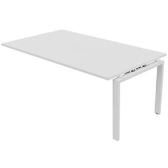 Extension de table réunion Visio L.180 cm x H.72 cm - Plateau et Pieds métal Blanc