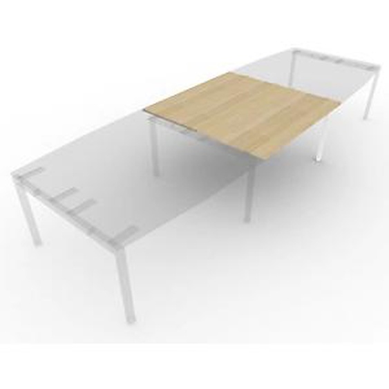 Extension pour table de réunion tonneau - gamme ARCHE - L.140 x P.140 x H.72 cm - plateau Chêne - pieds Blanc