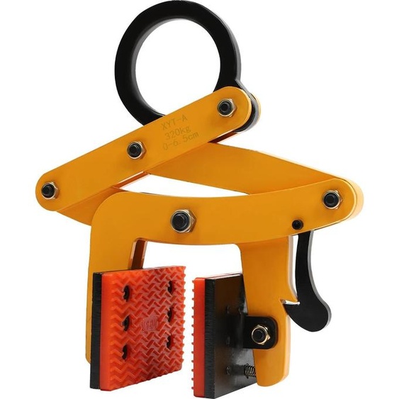 Extracteur de palettes, pince pour palettes - pince de levage pour charges lourdes - capacité de charge de 320 kg - ouverture de la mâchoire de 0 à 6,5 cm - acier au manganèse 355 - couleur orange