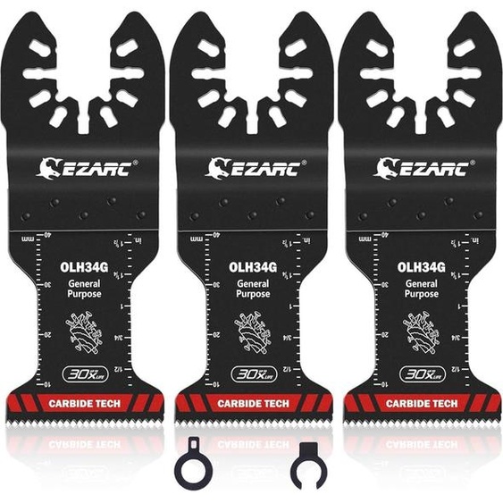EZARC Lames de scie multi-outils au carbure de tungstène 3pcs - pour métal clous bois plâtre construction à sec PVC