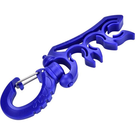 Faire plonger le support de tuyau BCD double en plastique sous-marin avec clip -boucle -crochet (bleu).