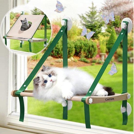 Famanu : Transat pour chat - hamac pour chat, avec 4 ventouses puissantes