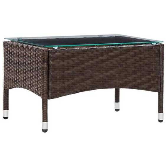 Fangming-Table basse Marron 60x40x36 cm Résine tressée