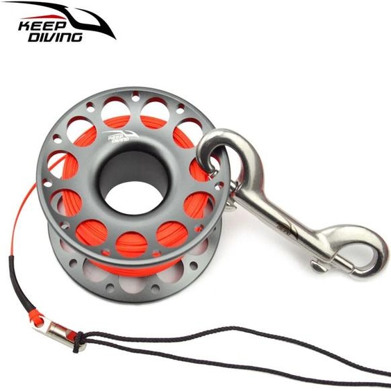 FangNymph Bobine de plongée rotative en corde de Polyester, accessoires de Sports de plein air avec crochet à Double extrémité, Beige rose 30m