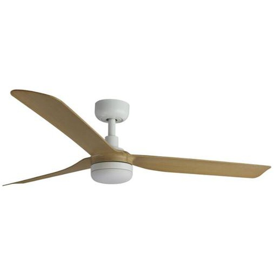 Faro Barcelona - Ventilateur de plafond blanc/bois avec lumière punt 33816-20