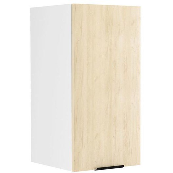 Fasola meuble haut de cuisine 30 cm 1 porte décor chêne, blanc.