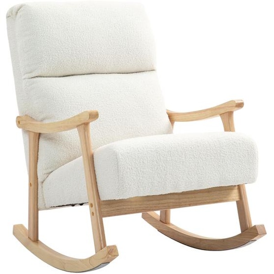 Fauteuil à bascule HOMCOM, fauteuil à bascule ergonomique, fauteuil à accoudoirs, fauteuil dallaitement