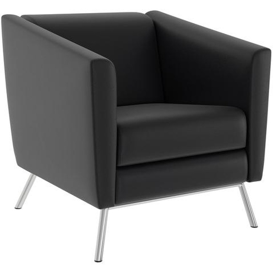 Fauteuil accueil LODGE Simili cuir Avec accoudoirs Noir