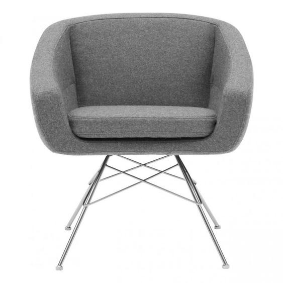 Fauteuil AIKO eco cotton beige pied acier chromé SOFTLINE