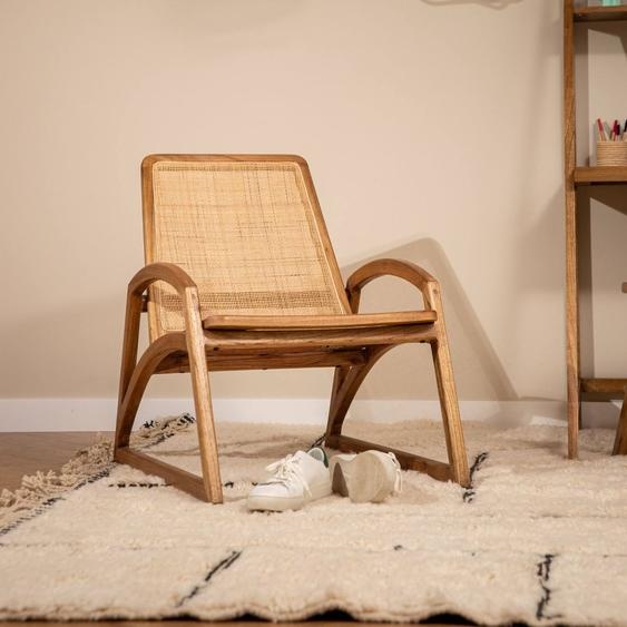 Fauteuil Bois Et Cannage- Rinca Miel