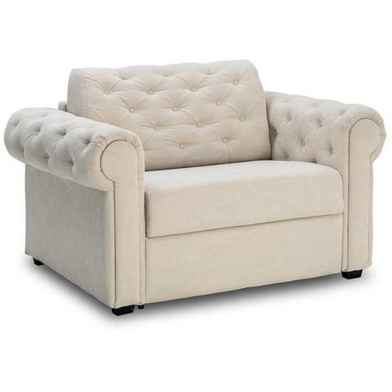 Fauteuil CHESTERFIELD Express convertible EXPRESS 70cm matelas 16cm microfibre écru