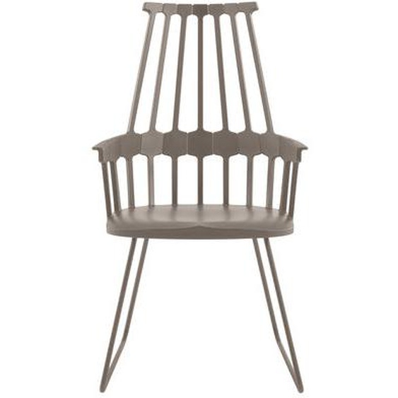 Fauteuil Comback plastique beige / pied luge - Kartell