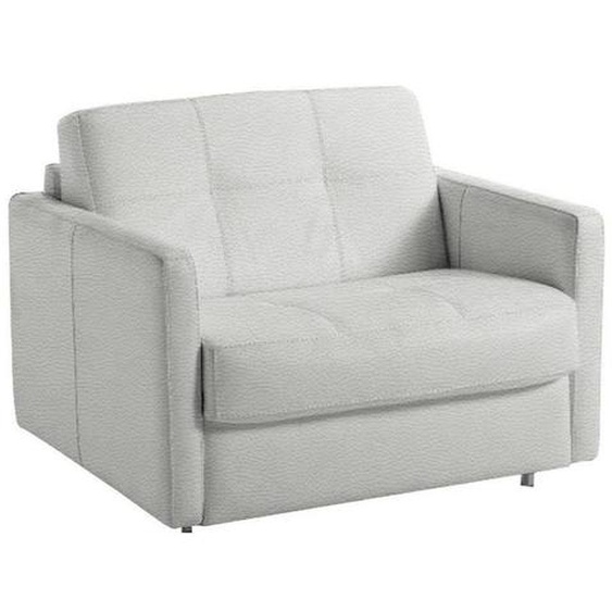 Fauteuil convertible express CUBE couchage 75* 192*16cm cuir vachette blanc cassé