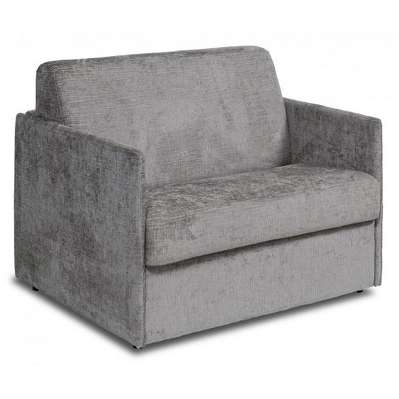 Fauteuil convertible express SUNNY couchage 90 cm matelas 18 cm velours astra gris