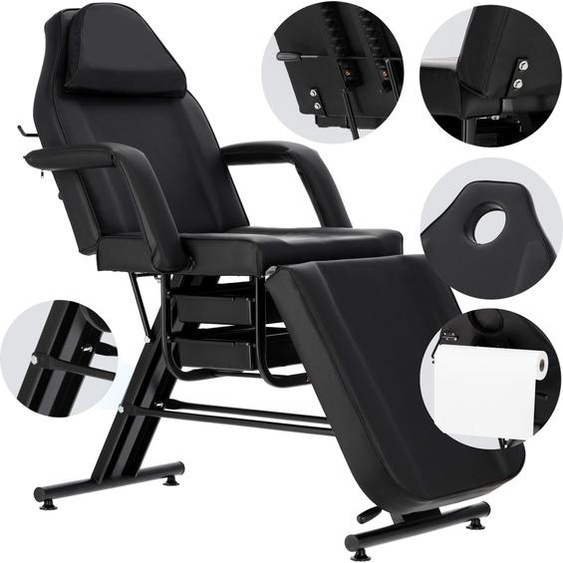 Fauteuil cosmétique avec bacs noir lit de spa chaise longue tatouage tattoo