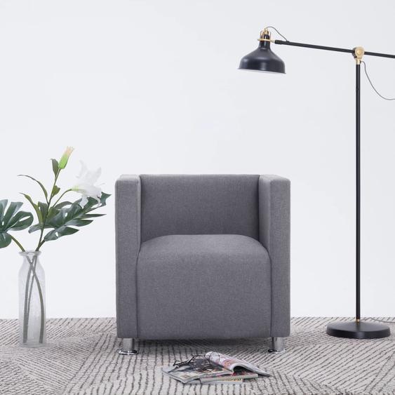 Fauteuil cube Gris clair Tissu