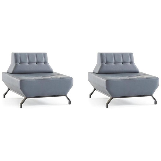 Fauteuil cuir inox Set Fauteuil Art Déco Gris Moderne Chesterfield