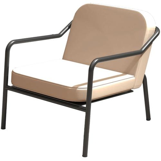 Fauteuil daccueil Medso M en simili-cuir Crème - pieds métal Noir